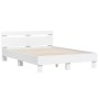Estructura cama con cabecero madera ingeniería blanco 120x190cm de , Camas y somieres - Ref: Foro24-3207448, Precio: 138,11 €...