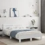 White engineered wood bed frame with headboard 120x190cm by , Beds and slatted bases - Ref: Foro24-3207448, Price: 134,32 €, ...