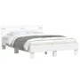White engineered wood bed frame with headboard 120x190cm by , Beds and slatted bases - Ref: Foro24-3207448, Price: 134,32 €, ...