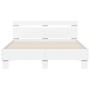 Estructura cama con cabecero madera ingeniería blanco 120x190cm de , Camas y somieres - Ref: Foro24-3207448, Precio: 138,11 €...