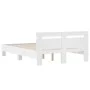 White engineered wood bed frame with headboard 120x190cm by , Beds and slatted bases - Ref: Foro24-3207448, Price: 134,32 €, ...