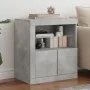 Aparador con luces LED gris hormigón 60,5x37x67 cm by , Sideboards - Ref: Foro24-836619, Price: 73,64 €, Discount: %