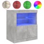 Aparador con luces LED gris hormigón 60,5x37x67 cm by , Sideboards - Ref: Foro24-836619, Price: 75,73 €, Discount: %