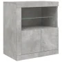 Aparador con luces LED gris hormigón 60,5x37x67 cm by , Sideboards - Ref: Foro24-836619, Price: 73,64 €, Discount: %