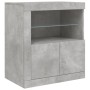 Aparador con luces LED gris hormigón 60,5x37x67 cm by , Sideboards - Ref: Foro24-836619, Price: 75,73 €, Discount: %