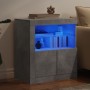 Aparador con luces LED gris hormigón 60,5x37x67 cm by , Sideboards - Ref: Foro24-836619, Price: 75,73 €, Discount: %