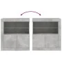 Aparador con luces LED gris hormigón 60,5x37x67 cm by , Sideboards - Ref: Foro24-836619, Price: 73,64 €, Discount: %