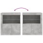 Aparador con luces LED gris hormigón 60,5x37x67 cm by , Sideboards - Ref: Foro24-836619, Price: 75,73 €, Discount: %