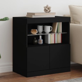 Aparador con luces LED negro 60x37x67 cm de , Aparadores - Ref: Foro24-836652, Precio: 74,43 €, Descuento: %