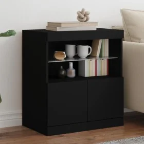 Aparador con luces LED negro 60x37x67 cm by , Sideboards - Ref: Foro24-836652, Price: 70,69 €, Discount: %