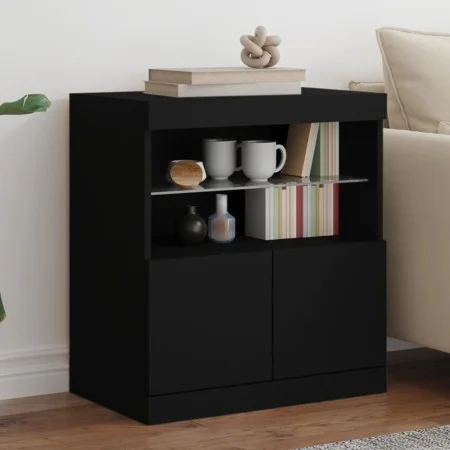 Aparador con luces LED negro 60x37x67 cm by , Sideboards - Ref: Foro24-836652, Price: 70,69 €, Discount: %