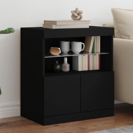 Schwarzer Schrank mit LED-Lichtern 60x37x67 cm. von , Sideboards - Ref: Foro24-836652, Preis: 74,35 €, Rabatt: %