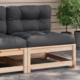 Sofá de jardín sin reposabrazos con cojines madera maciza pino by , Modular outdoor sofas - Ref: Foro24-838077, Price: 95,74 ...