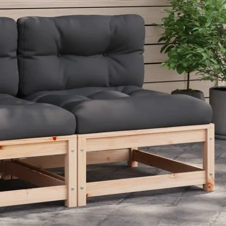 Sofá de jardín sin reposabrazos con cojines madera maciza pino by , Modular outdoor sofas - Ref: Foro24-838077, Price: 95,74 ...