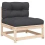 Sofá de jardín sin reposabrazos con cojines madera maciza pino by , Modular outdoor sofas - Ref: Foro24-838077, Price: 95,74 ...