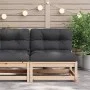 Sofá de jardín sin reposabrazos con cojines madera maciza pino by , Modular outdoor sofas - Ref: Foro24-838077, Price: 95,74 ...