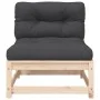 Sofá de jardín sin reposabrazos con cojines madera maciza pino by , Modular outdoor sofas - Ref: Foro24-838077, Price: 95,74 ...