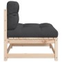 Sofá de jardín sin reposabrazos con cojines madera maciza pino by , Modular outdoor sofas - Ref: Foro24-838077, Price: 96,93 ...