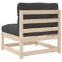 Sofá de jardín sin reposabrazos con cojines madera maciza pino by , Modular outdoor sofas - Ref: Foro24-838077, Price: 95,74 ...