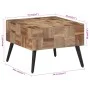 Mesa de centro teca reciclada maciza gris 55x55x40 cm by , Side tables - Ref: Foro24-358521, Price: 90,53 €, Discount: %