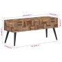 Banco teca reciclada maciza 110x35x45 cm de , Bancos - Ref: Foro24-358523, Precio: 100,81 €, Descuento: %
