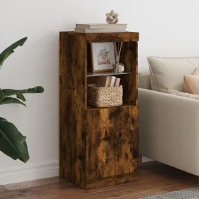 Aparador con luces LED roble ahumado 41x37x100 cm by , Sideboards - Ref: Foro24-836690, Price: 70,23 €, Discount: %