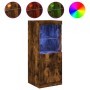 Aparador con luces LED roble ahumado 41x37x100 cm by , Sideboards - Ref: Foro24-836690, Price: 71,29 €, Discount: %