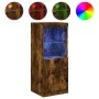 Aparador con luces LED roble ahumado 41x37x100 cm de , Aparadores - Ref: Foro24-836690, Precio: 70,23 €, Descuento: %