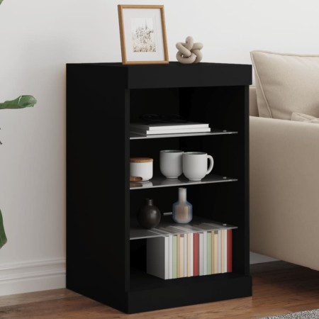 Schwarzer Schrank mit LED-Lichtern 41x37x67 cm von , Sideboards - Ref: Foro24-836722, Preis: 70,48 €, Rabatt: %