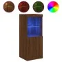 Aparador con luces LED roble marrón 41x37x100 cm by , Sideboards - Ref: Foro24-836692, Price: 72,58 €, Discount: %
