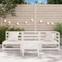 Dreisitziges Massivholz-Gartensofa aus weißer Kiefer von , Modulare Sofas für den Außenbereich - Ref: Foro24-837950, Preis: 1...
