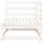 Dreisitziges Massivholz-Gartensofa aus weißer Kiefer von , Modulare Sofas für den Außenbereich - Ref: Foro24-837950, Preis: 1...