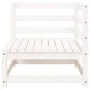 Gartensofa mit Fußhocker, 2-Sitzer, Massivholz aus weißer Kiefer. von , Modulare Sofas für den Außenbereich - Ref: Foro24-837...