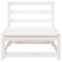 Gartensofa mit Fußhocker, 2-Sitzer, Massivholz aus weißer Kiefer. von , Modulare Sofas für den Außenbereich - Ref: Foro24-837...