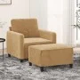 Sillón con taburete terciopelo marrón 60 cm by , Sofas - Ref: Foro24-3201171, Price: 161,69 €, Discount: %