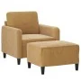 Sillón con taburete terciopelo marrón 60 cm by , Sofas - Ref: Foro24-3201171, Price: 161,69 €, Discount: %