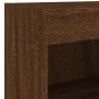 Muebles de TV de pared con luces LED 4 piezas marrón roble by , TV Furniture - Ref: Foro24-3216582, Price: 140,92 €, Discount: %
