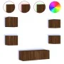 Muebles de TV de pared con luces LED 5 piezas marrón roble by , TV Furniture - Ref: Foro24-3216866, Price: 158,07 €, Discount: %