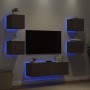 Wand-TV-Möbel mit LED-Lichtern, 5-teilig, Eiche Braun. von , TV-Möbel - Ref: Foro24-3216866, Preis: 162,30 €, Rabatt: %