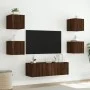 Muebles de TV de pared con luces LED 5 piezas marrón roble by , TV Furniture - Ref: Foro24-3216866, Price: 158,07 €, Discount: %