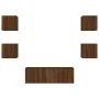 Muebles de TV de pared con luces LED 5 piezas marrón roble by , TV Furniture - Ref: Foro24-3216866, Price: 158,07 €, Discount: %