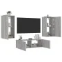 Wand-TV-Möbel mit LED-Lichtern, 3-teilig, in Sonoma-Grau. von , TV-Möbel - Ref: Foro24-3216879, Preis: 177,27 €, Rabatt: %