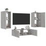 Wand-TV-Möbel mit LED-Lichtern, 3-teilig, in Sonoma-Grau. von , TV-Möbel - Ref: Foro24-3216879, Preis: 179,60 €, Rabatt: %
