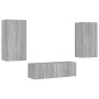 Muebles de TV de pared con luces LED 3 piezas gris Sonoma de , Muebles TV - Ref: Foro24-3216879, Precio: 182,09 €, Descuento: %