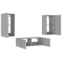 Muebles de TV de pared con luces LED 3 piezas gris Sonoma de , Muebles TV - Ref: Foro24-3216879, Precio: 182,09 €, Descuento: %