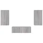 Muebles de TV de pared con luces LED 3 piezas gris Sonoma by , TV Furniture - Ref: Foro24-3216879, Price: 177,27 €, Discount: %