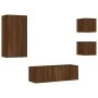Muebles de TV de pared con luces LED 4 piezas marrón roble de , Muebles TV - Ref: Foro24-3216887, Precio: 162,32 €, Descuento: %