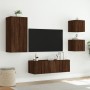 Wand-TV-Möbel mit LED-Lichtern, 4-teilig, Eichenholz in Braun. von , TV-Möbel - Ref: Foro24-3216887, Preis: 166,74 €, Rabatt: %