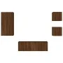 Muebles de TV de pared con luces LED 4 piezas marrón roble de , Muebles TV - Ref: Foro24-3216887, Precio: 162,32 €, Descuento: %