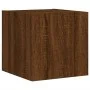 Muebles de TV de pared con luces LED 4 piezas marrón roble de , Muebles TV - Ref: Foro24-3216887, Precio: 162,32 €, Descuento: %
